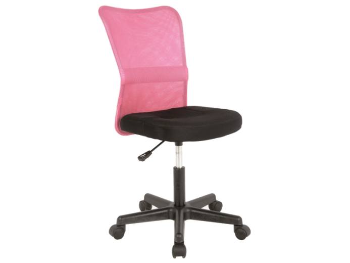 Scaun de birou ergonomic, tapitat cu stofa Qwin-121 Pink / Black, l41xA41xH74-86 cm