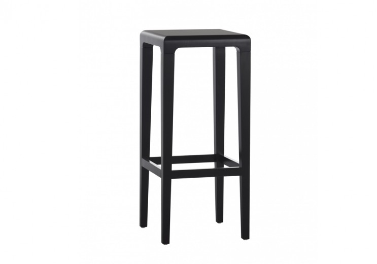 Scaun de bar din lemn de stejar Rioja Black High, l32xA32xH80 cm