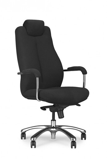 Scaun de birou directorial tapitat cu stofa Sundari XXL Black, l51xA54xH119-129 cm