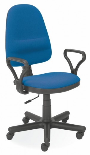 Scaun de birou ergonomic tapitat cu stofa, Bradwin Albastru, l59xA56xH96-108 cm