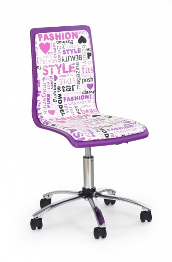 Scaun de birou pentru copii, tapitat cu piele ecologica Filipa 2 Violet, l43xA49xH86-98 cm