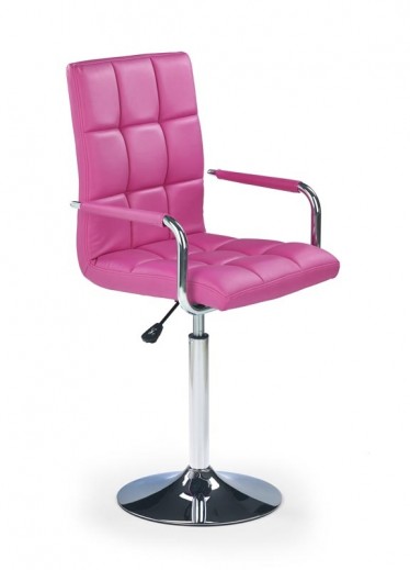 Scaun de birou pentru copii, tapitat cu piele ecologica Gonzalez Pink, l53xA50xH91-107 cm