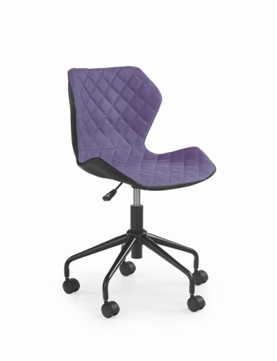 Scaun de birou pentru copii, tapitat cu piele ecologica si stofa Maxie Purple, l48xA53xH78-88 cm