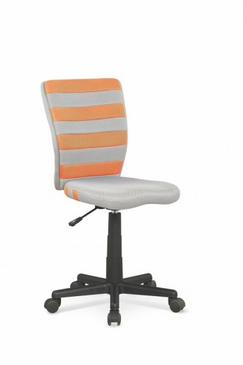 Scaun de birou pentru copii tapitat cu stofa Frigg Orange / Grey, l42xA55xH81-93 cm