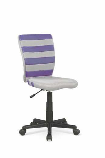 Scaun de birou pentru copii tapitat cu stofa Frigg Purple / Grey, l42xA55xH81-93 cm