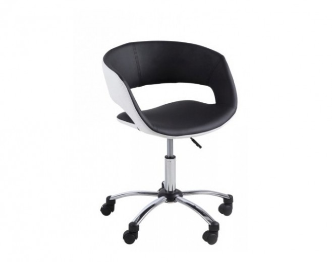 Scaun de birou tapitat cu piele ecologica Grace Black / White, l56xA54xH87 cm