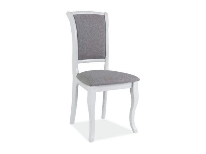 Scaun din lemn tapitat cu stofa, Main-SC Alb / Gri, l44xA42xH96 cm
