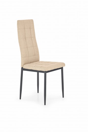 Scaun tapitat cu stofa, cu picioare metalice Kai-292 Beige, l42xA47xH98 cm