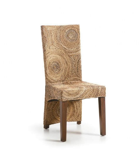 Scaun din ratan cu picioare de lemn, Fox Banana Elegant Natural, l47xA54xH100 cm