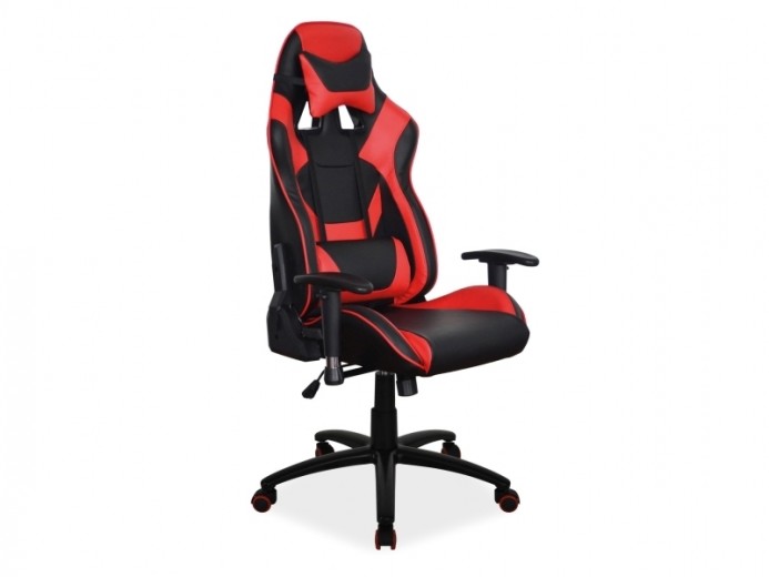Scaun gaming tapitat cu piele ecologica Suzane Rosu / Negru, l69xA49xH122-130 cm