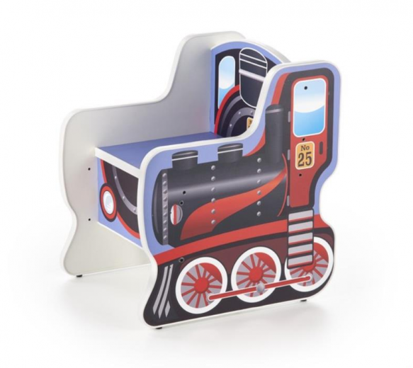 Scaun din pal pentru copii Train Multicolor, l42xA50xH57 cm