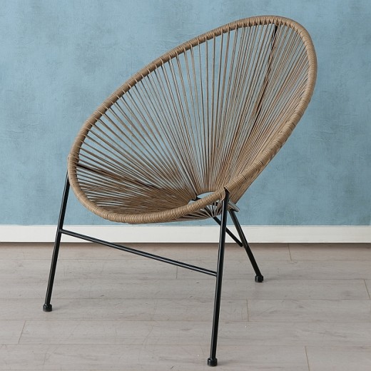 Scaun metalic cu sezut din fibre sintetice Eddy Maro / Negru, l78xA72xH87 cm