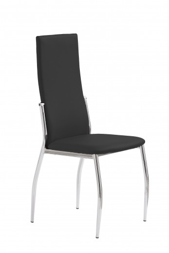 Scaun tapitat cu piele ecologica, cu picioare metalice Kai-3 Black, l44xA49xH98 cm