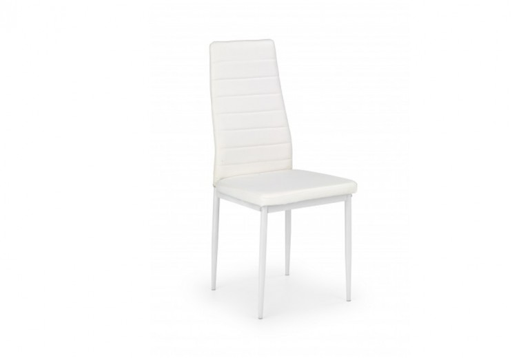 Scaun metalic tapitat cu piele ecologica Kai-70 White