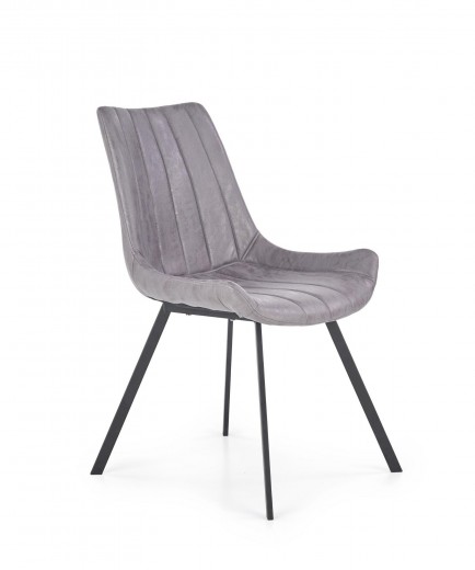 Scaun tapitat cu 100% poliester si picioare metalice Kai-279 Gri / Negru, l54xA56xH85 cm