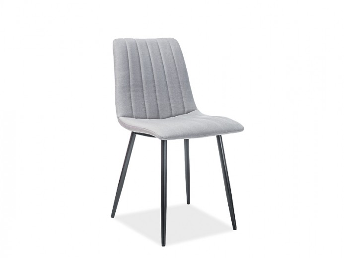 Scaun tapitat cu stofa si picioare metalice Alania Gri / Negru, l45xA54xH86 cm