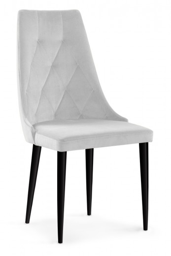 Scaun tapitat cu stofa, cu picioare metalice Caren II Silver / Black, l52xA55xH99 cm