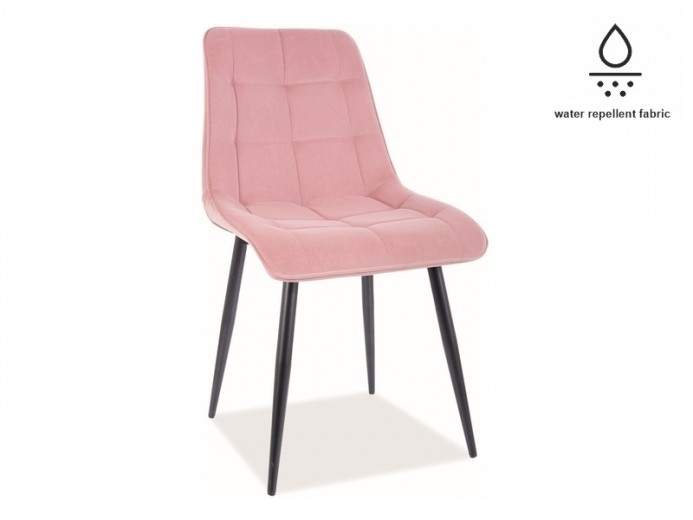 Scaun tapitat cu stofa, cu picioare metalice Chase Matt Velvet Roz / Negru, l50xA58xH88 cm