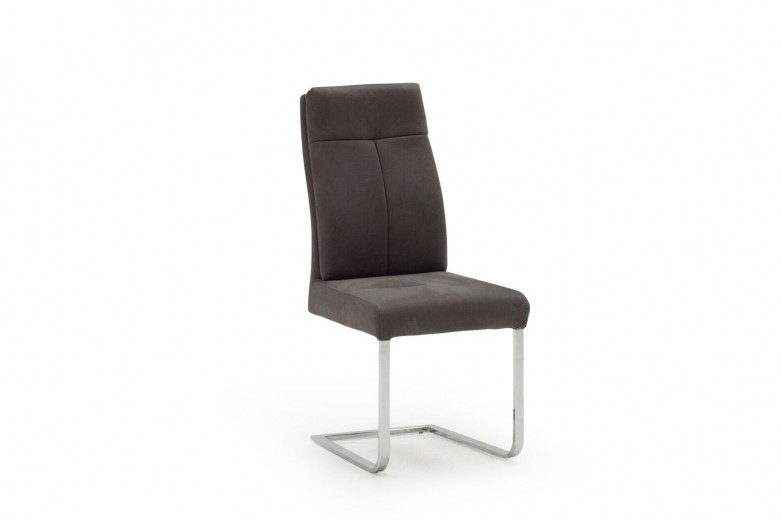 Scaun tapitat cu stofa, cu picioare metalice Donatella Grey, l63xA44,5xH104 cm