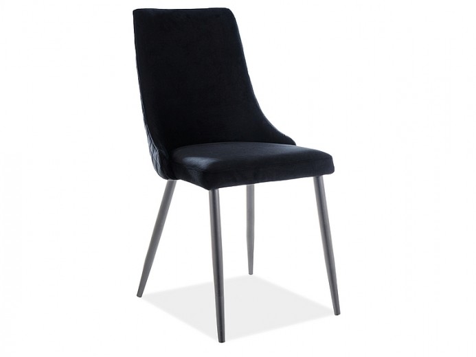 Scaun tapitat cu stofa, cu picioare metalice Pirro B Matt Velvet Negru, l47xA59xH93 cm