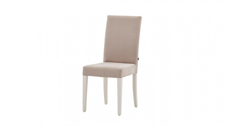 Scaun tapitat cu stofa si picioare din lemn Lena Grej / Alb, l43xA42xH96 cm