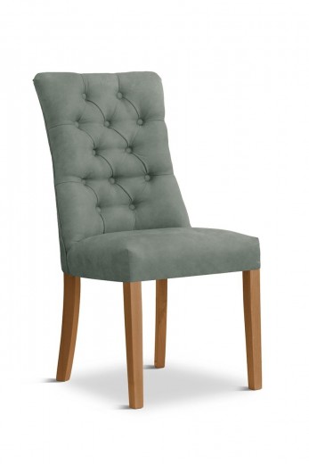 Scaun tapitat cu stofa si picioare din lemn, Lord Velvet Gri / Stejar, l51xA62xH100 cm