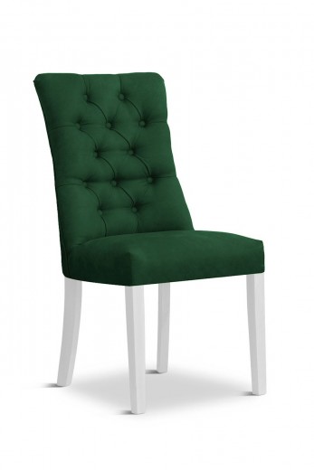 Scaun tapitat cu stofa si picioare din lemn, Lord Velvet Verde / Alb, l51xA62xH100 cm