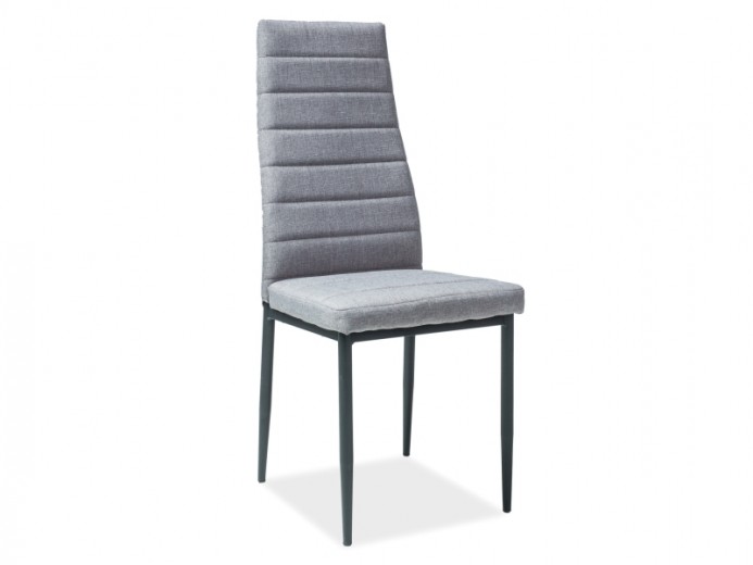 Scaun tapitat cu stofa si picioare metalice, Han-265 Gri / Negru, l40xA38xH96 cm