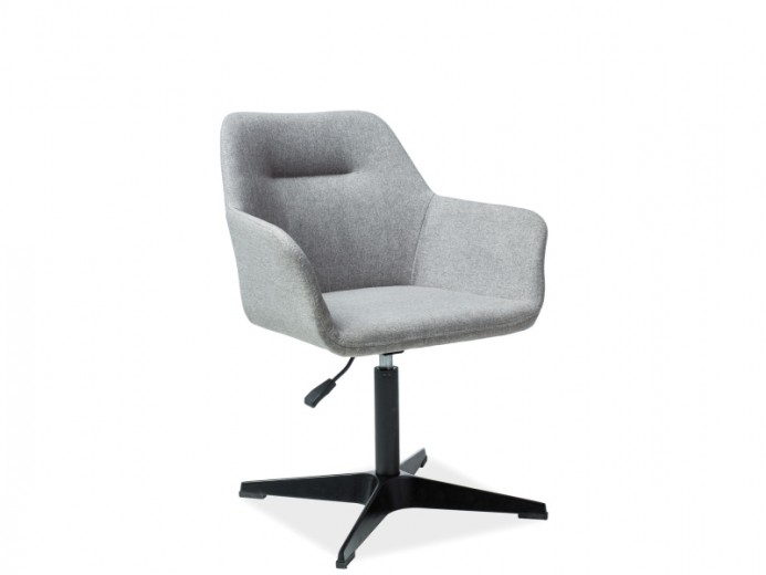 Scaun tapitat cu stofa si picioare metalice, Kumi Gri / Negru, l57xA55xH81-98 cm