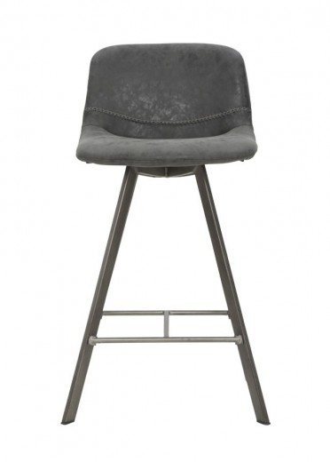 Set 2 scaune de bar tapitate cu stofa, cu picioare metalice Arkansas Dark Grey, l45xA49xH91 cm