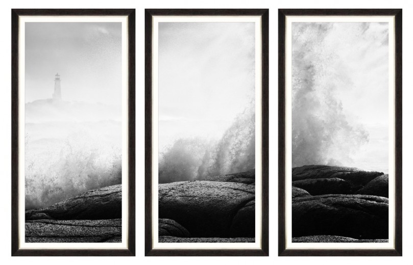 Tablou 3 piese Framed Art Seashore Splash 