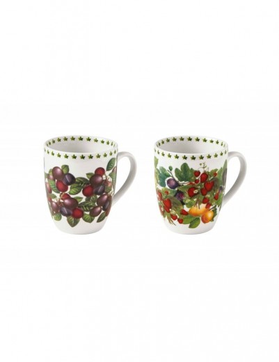 Set 2 cani din portelan, Le Primizie Alb / Multicolor, 350 ml