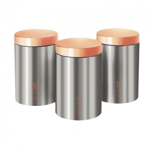 Set 3 recipiente pentru condimente, din otel inoxidabil, Ø11xH17,8 cm, Moonlight Grey