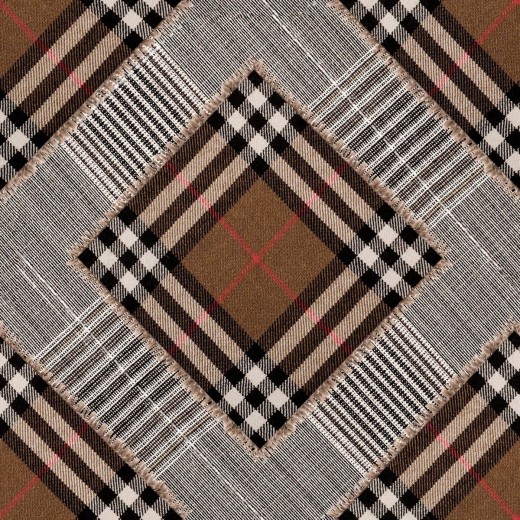 Set 3 role Tapet Imprimat Digital Checkered Patchwork Mid Brown