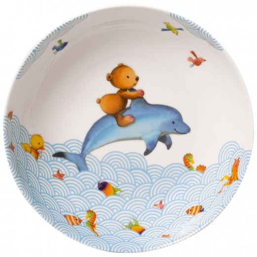 Set 6 farfurii adanci pentru copii, din portelan, Happy As A Bear Multicolor, 18,7 cm, Villeroy & Boch