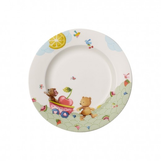 Set 6 farfurii intinse pentru copii, din portelan, Happy As A Bear Large Multicolor, 22 cm, Villeroy & Boch