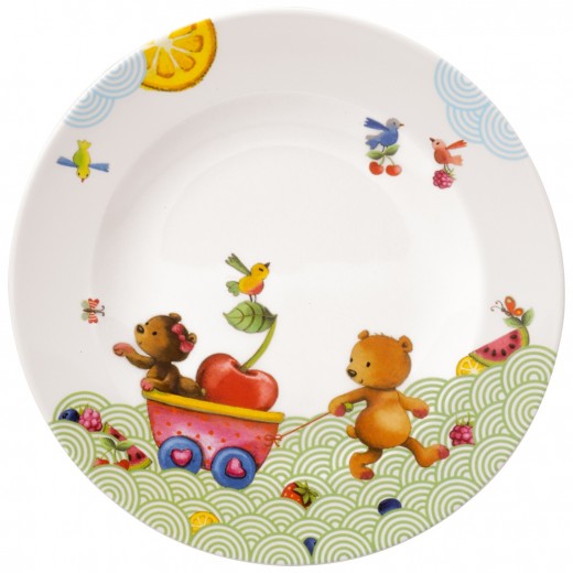 Set 6 farfurii intinse pentru copii, din portelan, Hungry As A Bear Multicolor, 21,5 cm, Villeroy & Boch