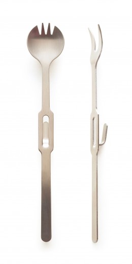 Set furculita si lingura pentru borcane, din otel inoxidabil, L18xl7 cm, Indispensabili Crom