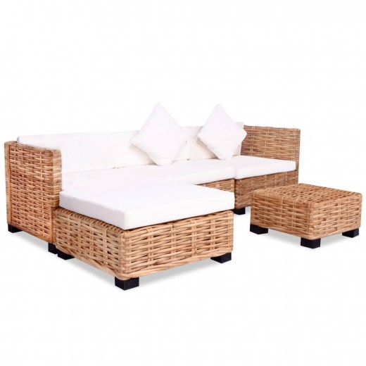 Set mobilier modular pentru gradina / terasa, Kirk Natural / Alb