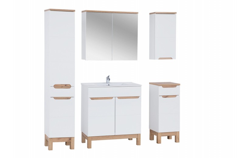 Set Mobilier pentru baie, 6 piese, Bali White XL