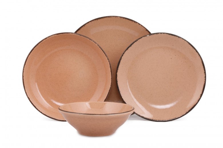 Set vesela din portelan, Belen Dinner Roz, 24 piese