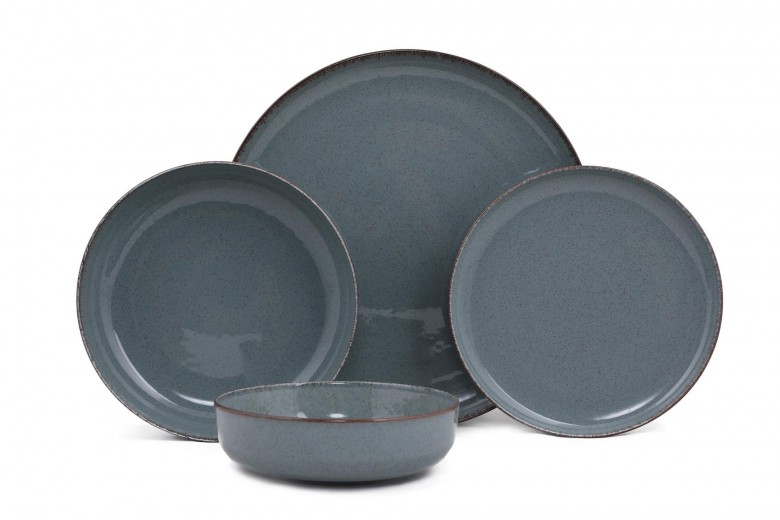 Set vesela din portelan, Garth Albastru, 24 piese