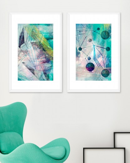 Tablou 2 piese Framed Art Space Abstract I & II