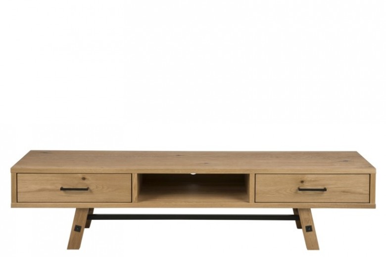 Comoda TV din furnir si metal Stockholm Nature, l180xA45xH42 cm