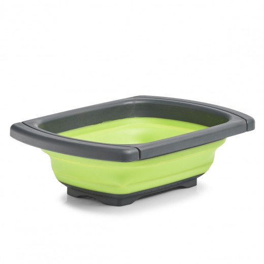 Strecuratoare pliabila pentru chiuveta, din plastic, Colander Verde, l44-68xA29,8xH5,2-13,1 cm