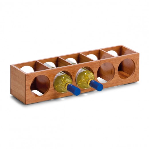 Suport din bambus pentru 5 sticle Rack Natural, l13,5xA12,5xH53 cm
