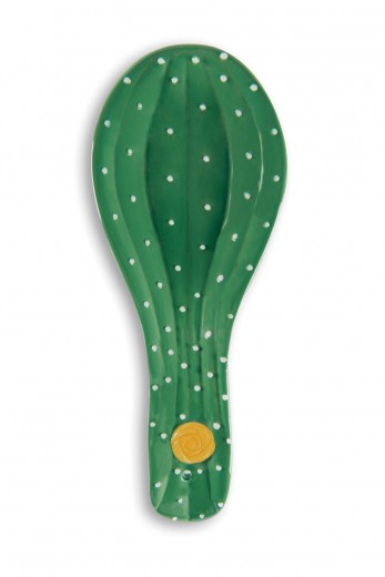Suport pentru lingura, din ceramica, L26xl10xH2,5 cm, Cactus Verde