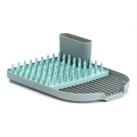 Suport uscator vase si tacamuri, din plastic, Rack Gri / Turcoaz, l45xA32xH13 cm
