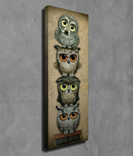 Tablou Canvas Picsie Owls PC119 Multicolor, 30 x 80 cm