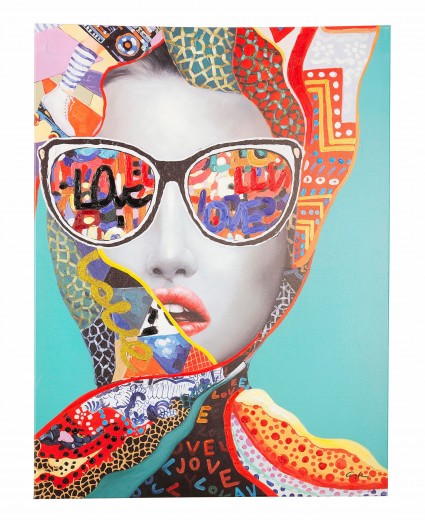 Tablou Canvas Talent 622 Retro Lady II Multicolor, 90 x 120 cm